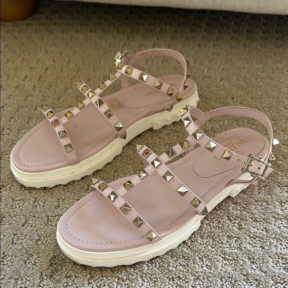 Valentino Women's Studded Sandals - Pink